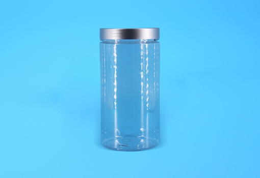Wide mouth clear PET plastic jar 1L