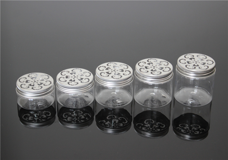Beautiful 50ml air freshener plastic jars with aluminum lid