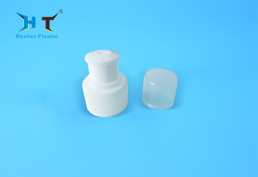 28 / 410 Push Pull Plastic Water Bottle Caps OEM / ODM With Dust Cover
