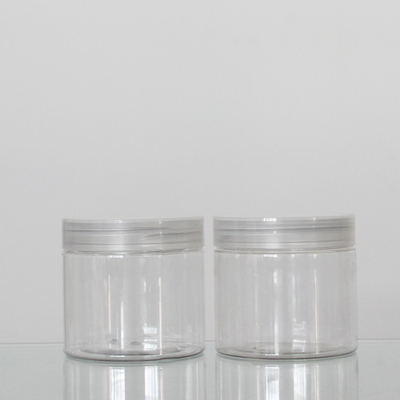 Customized Design 180ml Clear Plastic Wide Mouth Jars Aluminum Or PP Cap