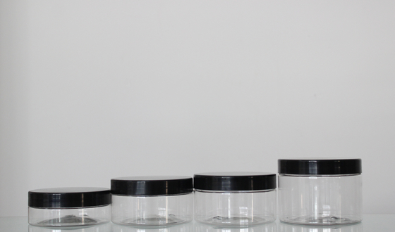 89mm Diameter Round Clear Plastic Screw Top Jars Hot Stamping Any Color