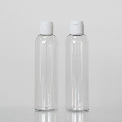 Transparent Color PET Material 200ml Round Plastic Bottle Designers For Cosmetic