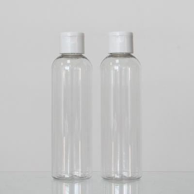 180ml Cosmetic Plastic Round Bottles Transparent Color With Cap