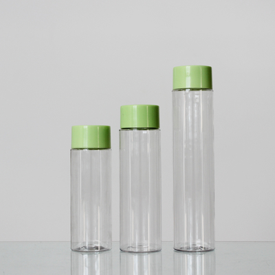 Round 100/120/150ml Plastic Cosmetic Transparent Color Lotion Bottle With Cap