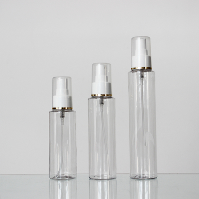 Round 100/120/150ml Plastic Cosmetic Transparent Color Lotion Bottle With Cap