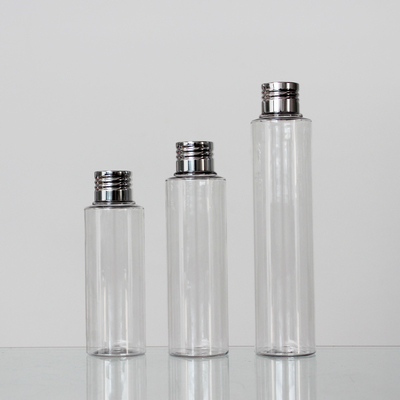 Round 100/120/150ml Plastic Cosmetic Transparent Color Lotion Bottle With Cap