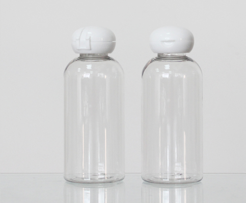 Cosmetic 145ml Transparent Color Plastic Round Bottles With Different Type Of Cap