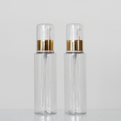 24mm Neck Size Plastic PET Round 100ml Cosmetic Bottle With Pump Or Screw Cap