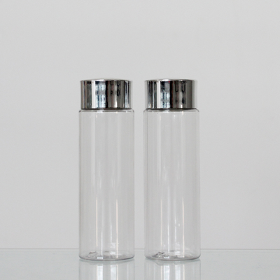 24mm Neck Size Plastic PET Round 100ml Cosmetic Bottle With Pump Or Screw Cap