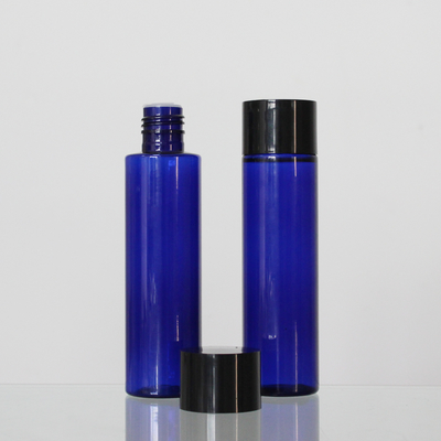 Round Blue Color Plastic 150ml PET Fancy Cosmetic Skin Care Bottle
