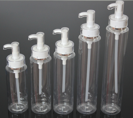 Plastic PET 200/250/280/350/400ml Round Shape Transparent Color Bottle For Cosmetic