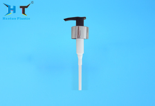 Shiny Aluminum Hand Lotion Pump Dispenser 24mm 28mm For Cleaning Bottles