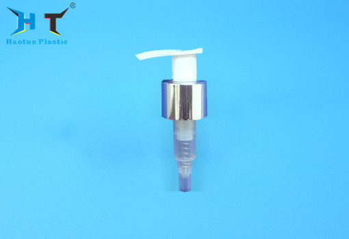 Shiny Aluminum Hand Lotion Pump Dispenser 24mm 28mm For Cleaning Bottles