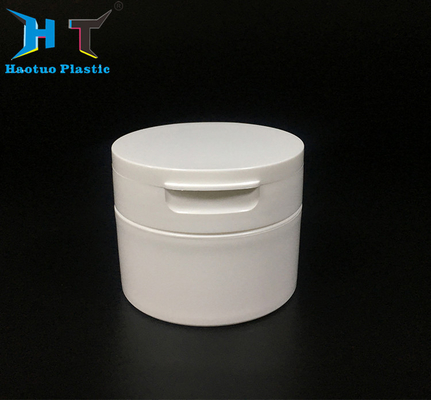 White Round PP Plastic Jars 120 Gram Moisture Proof With Flip Top Cap