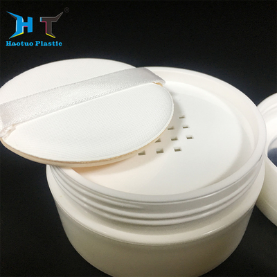 Small PP Plastic Jars , Portable Mirror Cosmetic Loose Powder Jar