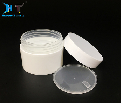 Durable White Plastic Jars , PP Material Straight Sided Plastic Jars