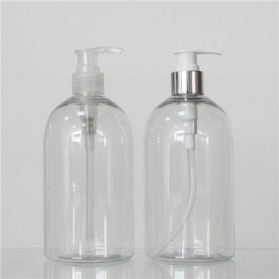 Plastic PET Hand Washing Bottle 500ml Liquid Soap Bottle With White Pump