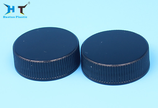 32/400 Black Color Ribbed Plastic Bottle Screw Caps Stripe Lid Black Color