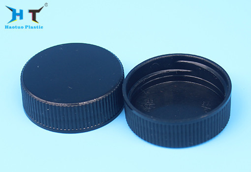 32/400 Black Color Ribbed Plastic Bottle Screw Caps Stripe Lid Black Color