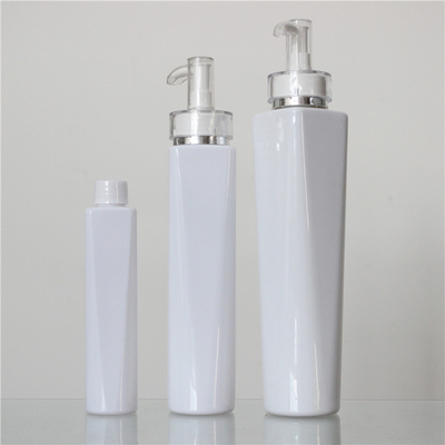 Luxury White PET Cosmetic Bottle , Cosmetic Pump Bottles 120ml 300ml 400ml