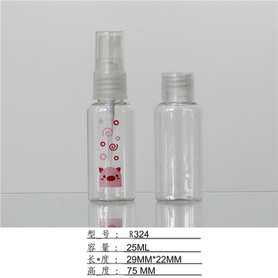 Small Clear 25 Ml Plastic Bottles Custom Printing PET Material SGS Approved
