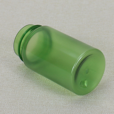 Empty Wide Mouth 100ml Green Frosted PET Foam bottle Plastic Cosmetic Packaging