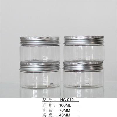 Colorful 100ml Plastic Jar , Clear Plastic Cosmetic Jars Custom Logo