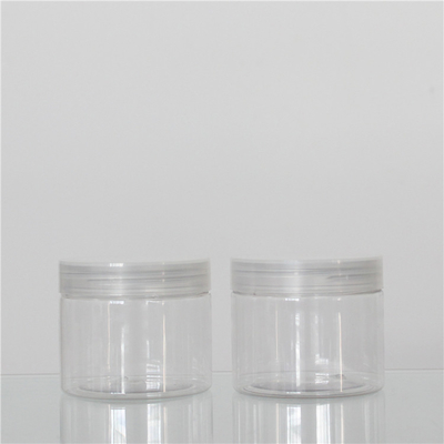 Green PET Plastic Jars 150ml , Plastic Cream Jar Including Nature Aluminum Cap