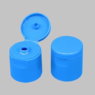 24 / 415 Flip Top Plastic Caps Blue Color Smooth Surface Apply To Cream Bottle