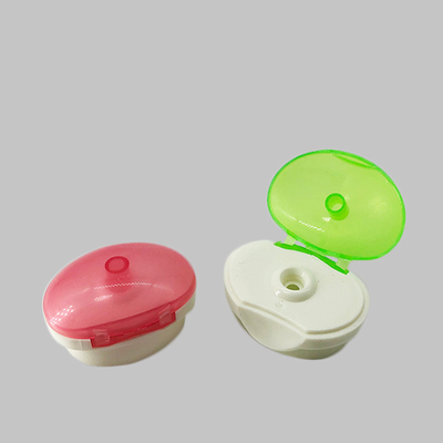 Plastic PP 22mm Neck Size Oval Shape Double Color Flip Top Caps For Shampoo Bottles
