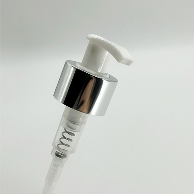 24mm 28mm Lotion Dispenser Pump , Sliver Gold Aluminum Closure Plastic Pump Dispenser