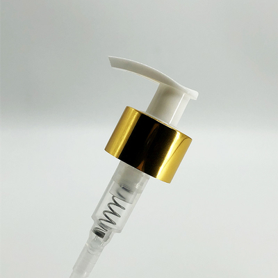 24mm 28mm Lotion Dispenser Pump , Sliver Gold Aluminum Closure Plastic Pump Dispenser