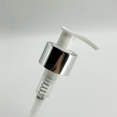 24mm 28mm Lotion Dispenser Pump , Sliver Gold Aluminum Closure Plastic Pump Dispenser