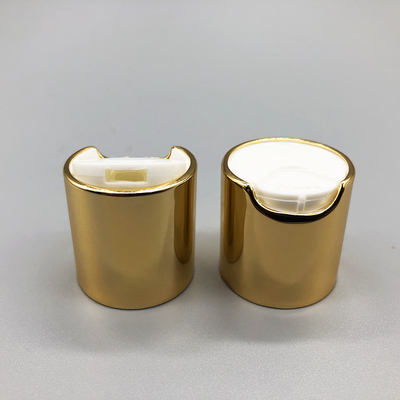 Small Plastic Disc Cap One Handed Dipensing Aluminum Gold Metalized