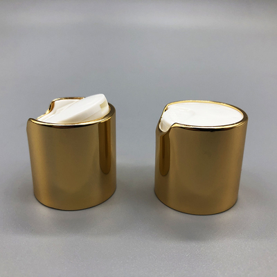 Small Plastic Disc Cap One Handed Dipensing Aluminum Gold Metalized