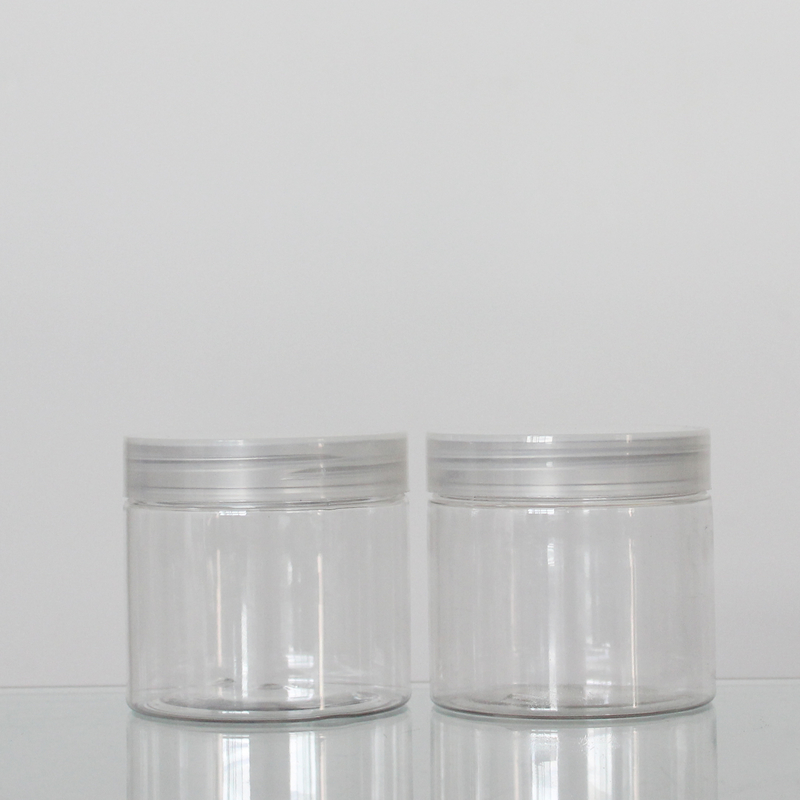 Customized Design 180ml Clear Plastic Wide Mouth Jars Aluminum Or PP Cap