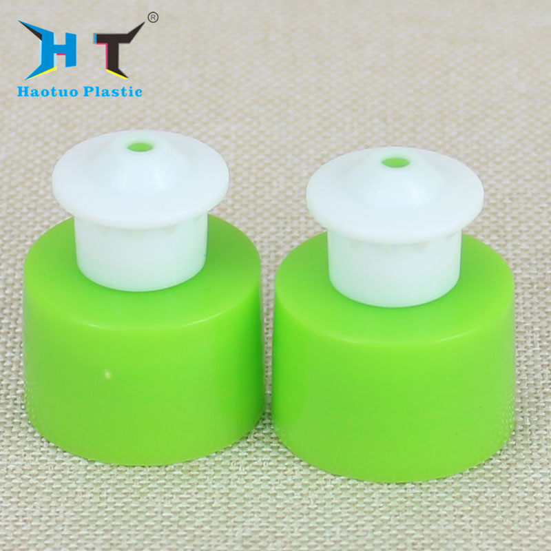 Green Plastic Push Pull Caps 20mm 24mm 28mm Fit Cosmetic / Perfume / Detergent