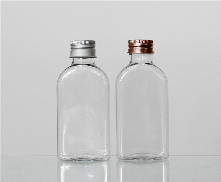Square Shape 120ml Plastic Cream Bottles Silver Screw Cap For cosmetic water