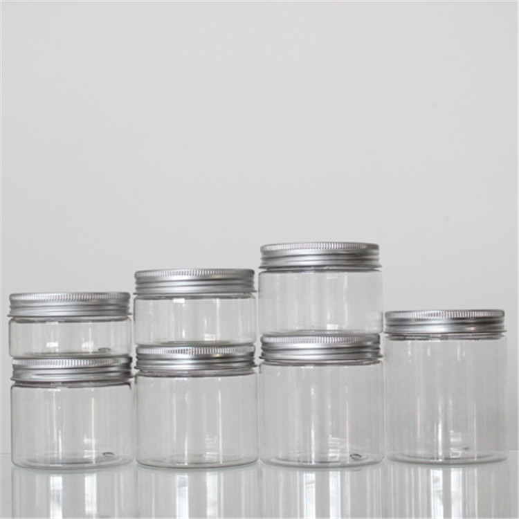Custom Color 300ml Plastic PET Jar With Aluminum Cap For Food Packaging