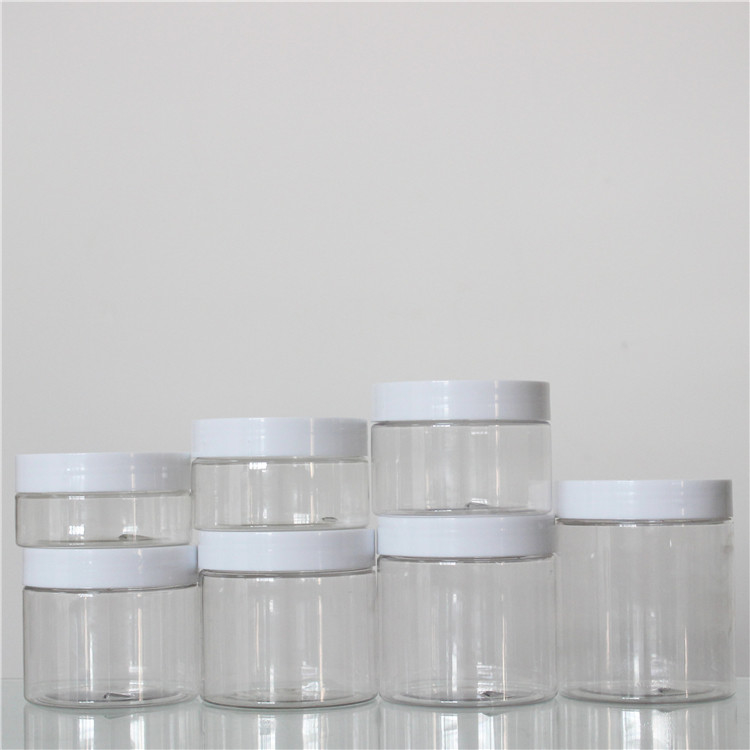 100ml 200ml 300ml 500ml Transparent Plastic Jar Sliver Cap Apply To Cosmetic Package
