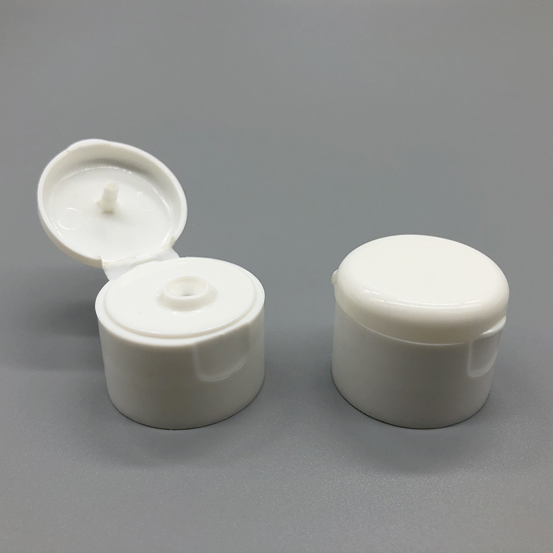 28 / 410 Plastic Bottle Flip Top Lid 3mm And 5mm Orifice White Polish Surface